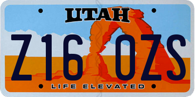 UT license plate Z160ZS