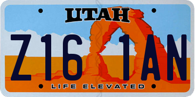 UT license plate Z161AN
