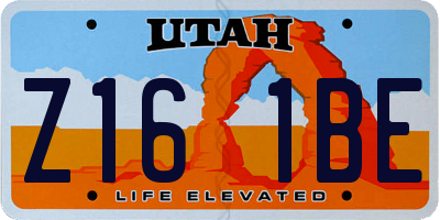 UT license plate Z161BE