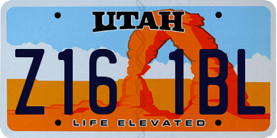 UT license plate Z161BL