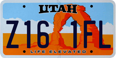 UT license plate Z161FL
