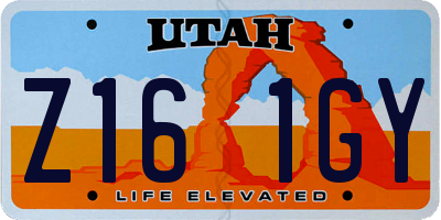 UT license plate Z161GY