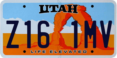 UT license plate Z161MV