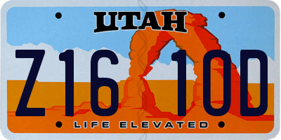 UT license plate Z161OD