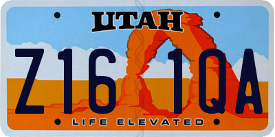 UT license plate Z161QA