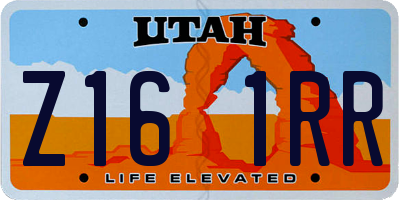 UT license plate Z161RR
