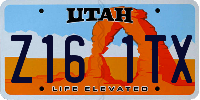 UT license plate Z161TX