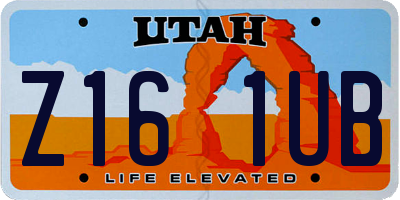 UT license plate Z161UB