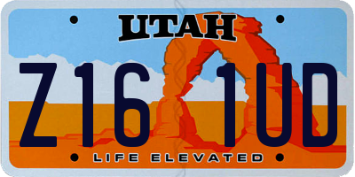UT license plate Z161UD