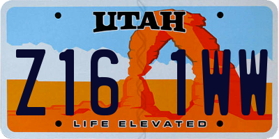 UT license plate Z161WW