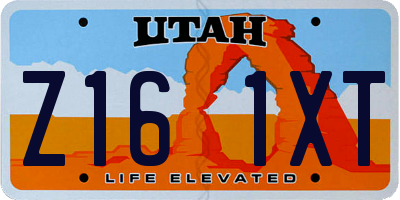 UT license plate Z161XT
