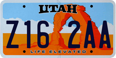 UT license plate Z162AA