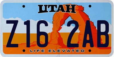 UT license plate Z162AB