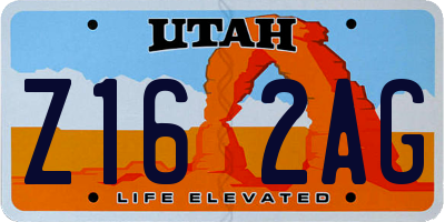 UT license plate Z162AG