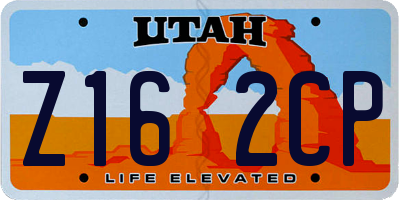 UT license plate Z162CP