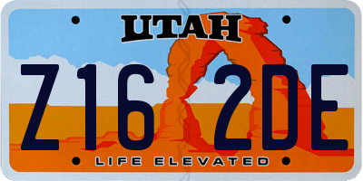 UT license plate Z162DE