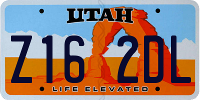 UT license plate Z162DL