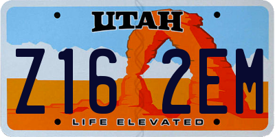 UT license plate Z162EM