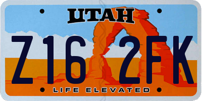 UT license plate Z162FK