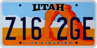 UT license plate Z162GE