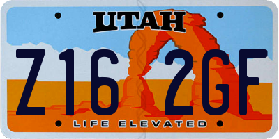 UT license plate Z162GF