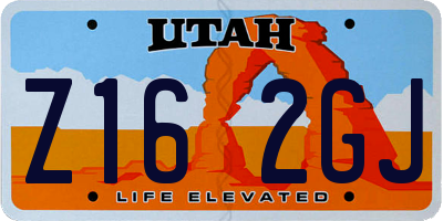 UT license plate Z162GJ