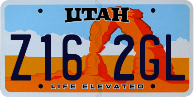 UT license plate Z162GL