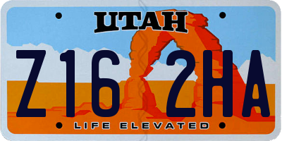 UT license plate Z162HA