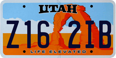 UT license plate Z162IB