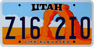 UT license plate Z162IO