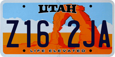 UT license plate Z162JA