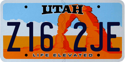 UT license plate Z162JE