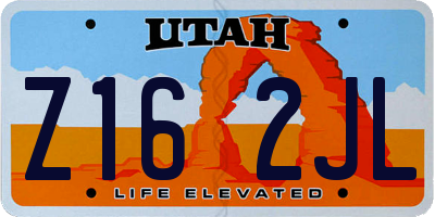 UT license plate Z162JL