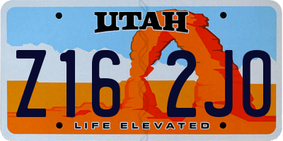 UT license plate Z162JO