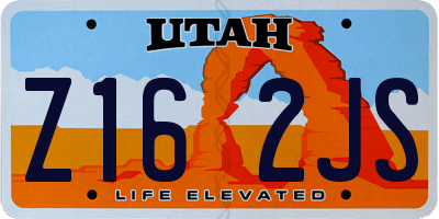 UT license plate Z162JS