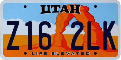 UT license plate Z162LK