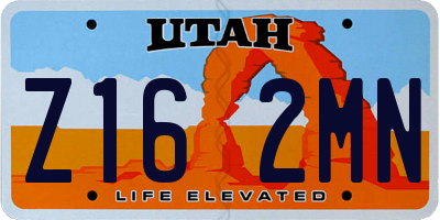 UT license plate Z162MN