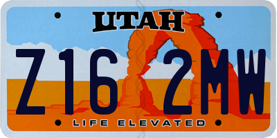 UT license plate Z162MW
