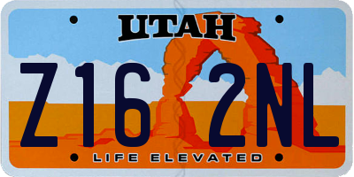 UT license plate Z162NL