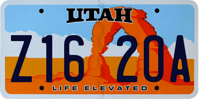 UT license plate Z162OA