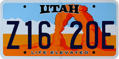 UT license plate Z162OE