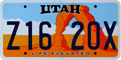 UT license plate Z162OX