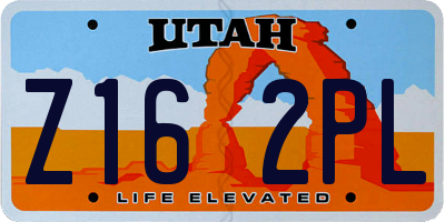 UT license plate Z162PL