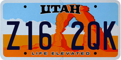 UT license plate Z162QK