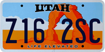 UT license plate Z162SC