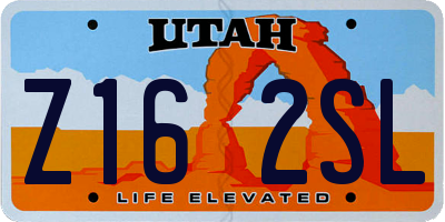 UT license plate Z162SL