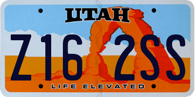 UT license plate Z162SS