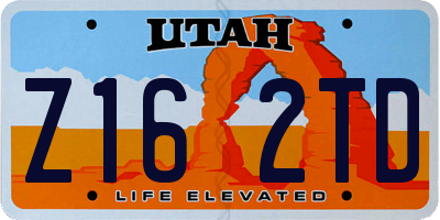 UT license plate Z162TD