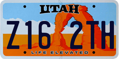 UT license plate Z162TH