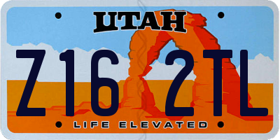 UT license plate Z162TL